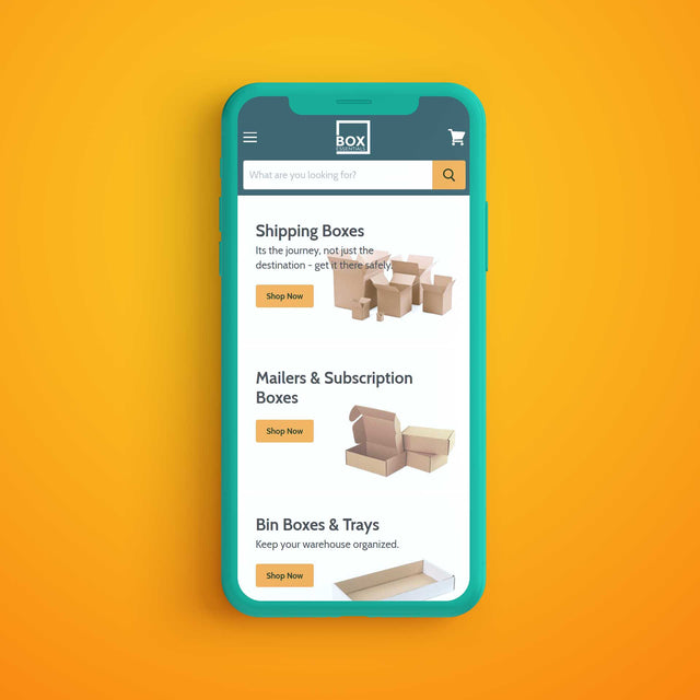 Box Essentials Website Design - Homepage Preview on Mobile - By Twenty Seven Hats