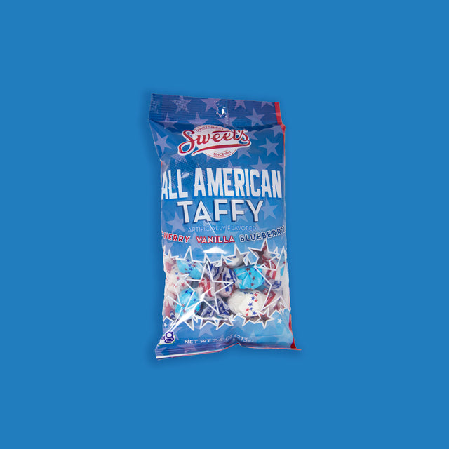 Twenty Seven Hats - Branding, Packaging, Graphic Design, 3D Render & Photography for Sweet Candy Company - All American Taffy 7.5oz