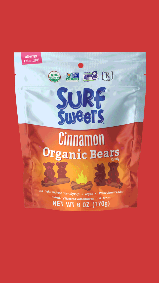 Twenty Seven Hats - Packaging Design, Graphics, and 3D Renderings for Surf Sweets - Organic Cinnamon Bears Candy