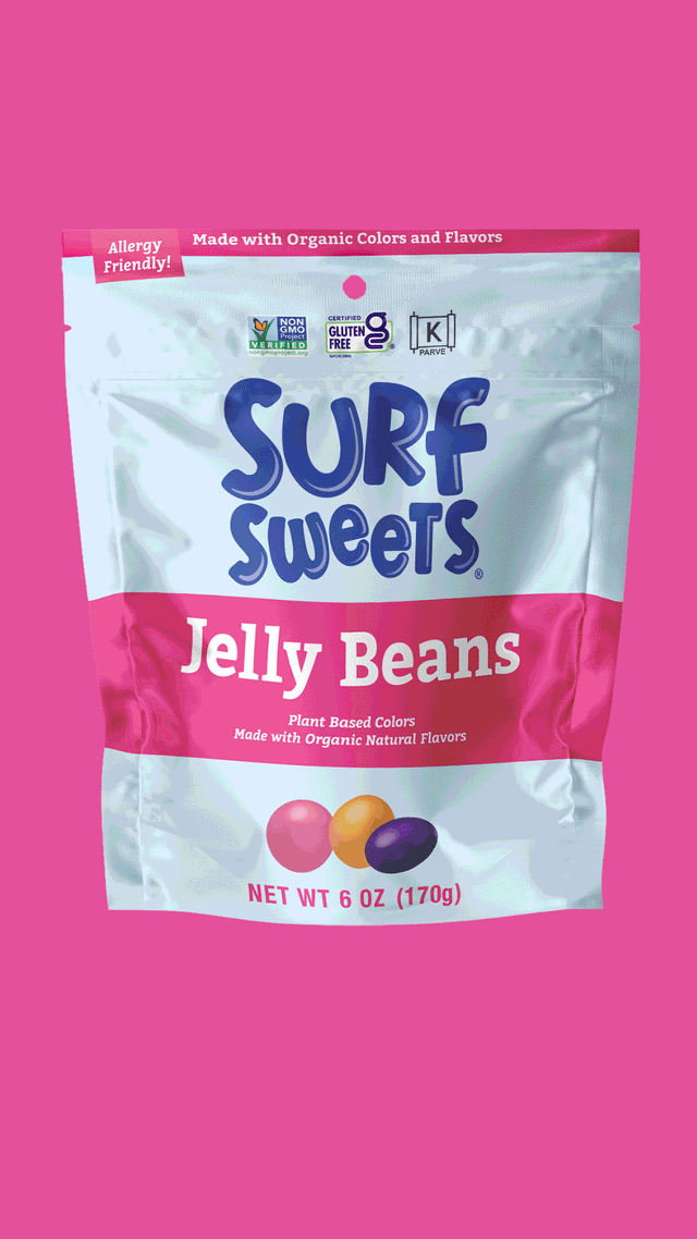Twenty Seven Hats - Packaging Design, Graphics, and 3D Renderings for Surf Sweets - Jelly Beans Candy