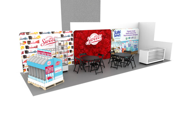Twenty Seven Hats - Tradeshow Booth Design, Graphic Artwork, 3D Render, and VR for Sweet Candy Company